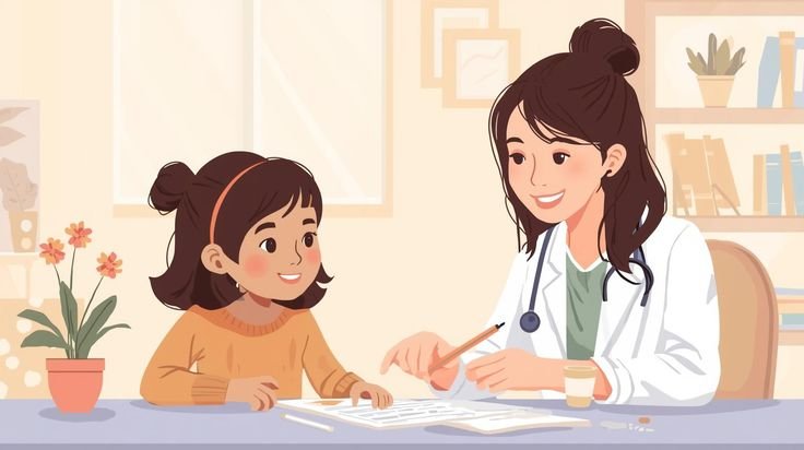 child receiving ABA therapy at home in the USA